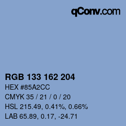 カラーコード: RGB 133 162 204 | qconv.com