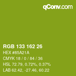 Color code: RGB 133 162 26 | qconv.com