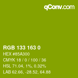 Farbcode: RGB 133 163 0 | qconv.com