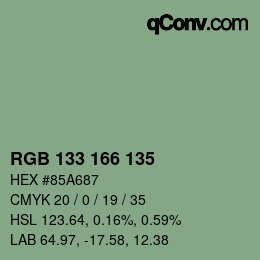 Code couleur: RGB 133 166 135 | qconv.com