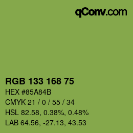 Farbcode: RGB 133 168 75 | qconv.com