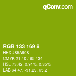 Color code: RGB 133 169 8 | qconv.com