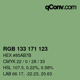 Farbcode: RGB 133 171 123 | qconv.com