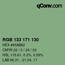 Farbcode: RGB 133 171 130 | qconv.com