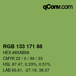 Código de color: RGB 133 171 88 | qconv.com