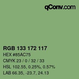 颜色代码: RGB 133 172 117 | qconv.com