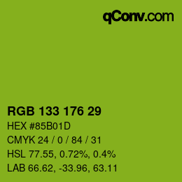 Color code: RGB 133 176 29 | qconv.com