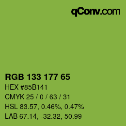 Código de color: RGB 133 177 65 | qconv.com