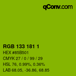 Color code: RGB 133 181 1 | qconv.com