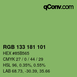 Farbcode: RGB 133 181 101 | qconv.com
