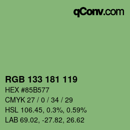 Color code: RGB 133 181 119 | qconv.com