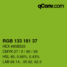 カラーコード: RGB 133 181 37 | qconv.com