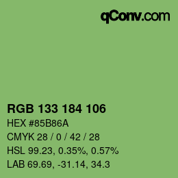 Farbcode: RGB 133 184 106 | qconv.com