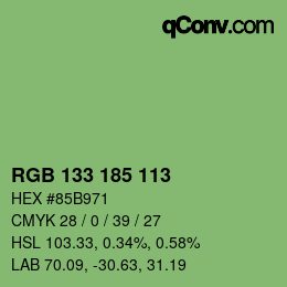 Color code: RGB 133 185 113 | qconv.com