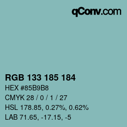 Color code: RGB 133 185 184 | qconv.com