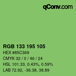 Color code: RGB 133 195 105 | qconv.com