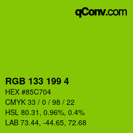 Color code: RGB 133 199 4 | qconv.com