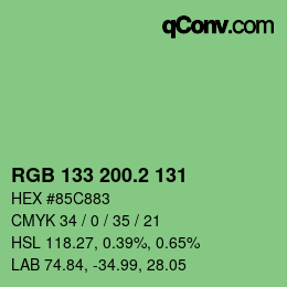 カラーコード: RGB 133 200.2 131 | qconv.com
