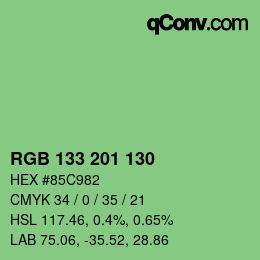 Color code: RGB 133 201 130 | qconv.com