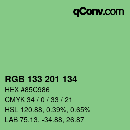 Color code: RGB 133 201 134 | qconv.com