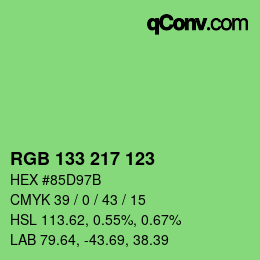 Color code: RGB 133 217 123 | qconv.com