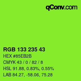 Farbcode: RGB 133 235 43 | qconv.com