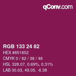 Color code: RGB 133 24 82 | qconv.com