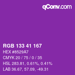 Farbcode: RGB 133 41 167 | qconv.com
