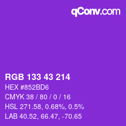 カラーコード: RGB 133 43 214 | qconv.com