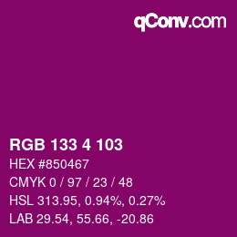 Color code: RGB 133 4 103 | qconv.com