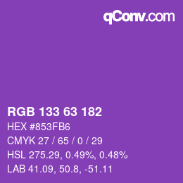 Farbcode: RGB 133 63 182 | qconv.com