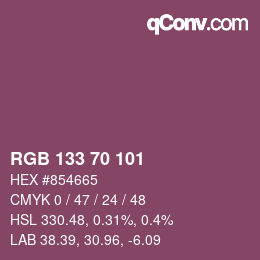 Farbcode: RGB 133 70 101 | qconv.com