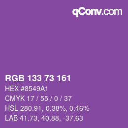 Color code: RGB 133 73 161 | qconv.com