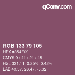 Color code: RGB 133 79 105 | qconv.com