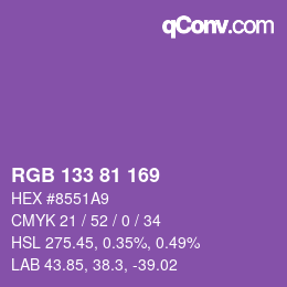 Farbcode: RGB 133 81 169 | qconv.com