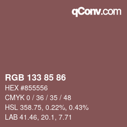 Farbcode: RGB 133 85 86 | qconv.com