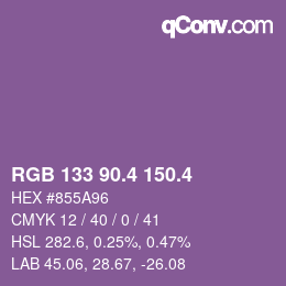 カラーコード: RGB 133 90.4 150.4 | qconv.com