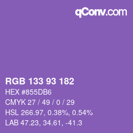 カラーコード: RGB 133 93 182 | qconv.com