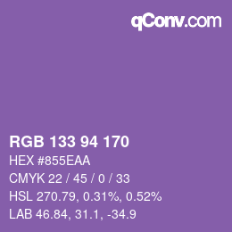 Farbcode: RGB 133 94 170 | qconv.com