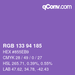 カラーコード: RGB 133 94 185 | qconv.com