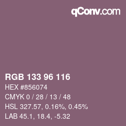 Farbcode: RGB 133 96 116 | qconv.com