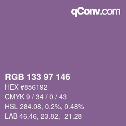 Code couleur: RGB 133 97 146 | qconv.com