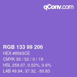Farbcode: RGB 133 99 206 | qconv.com