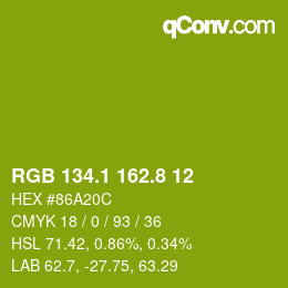 カラーコード: RGB 134.1 162.8 12 | qconv.com