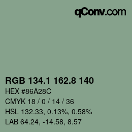 Farbcode: RGB 134.1 162.8 140 | qconv.com