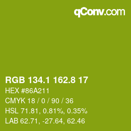 カラーコード: RGB 134.1 162.8 17 | qconv.com