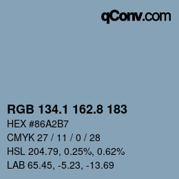 Color code: RGB 134.1 162.8 183 | qconv.com