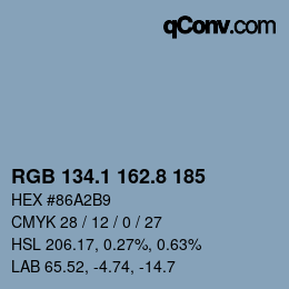 Farbcode: RGB 134.1 162.8 185 | qconv.com