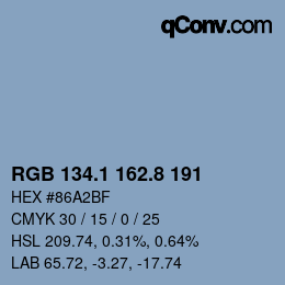 Color code: RGB 134.1 162.8 191 | qconv.com