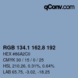 Farbcode: RGB 134.1 162.8 192 | qconv.com